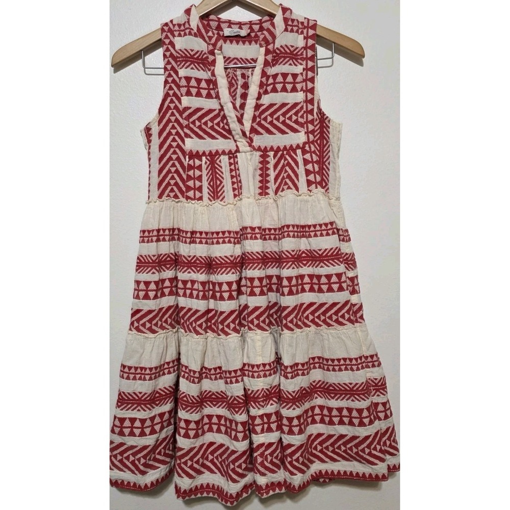 Anthropologie Devotion Twins Embroidered Ella‎ Tunic Dress Red 8-10 Girls Boho